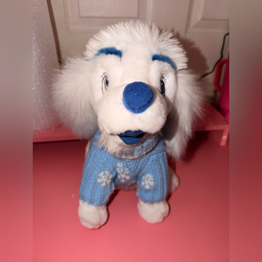 Disney Blue and White Dog Plush Toy